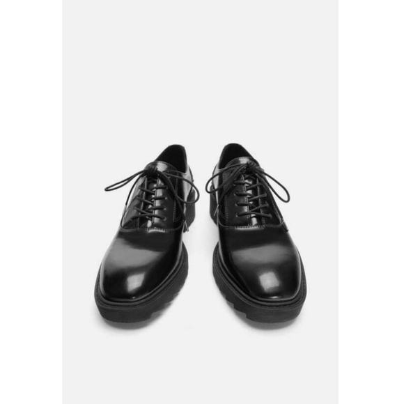 Zara Lace-up Flat Non Leather Shoes With Studs - Picture 2 of 7
